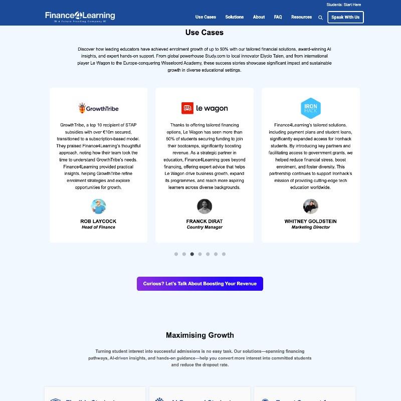 Finance4Learning desktop preview