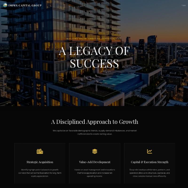 Impex Capital Group desktop preview